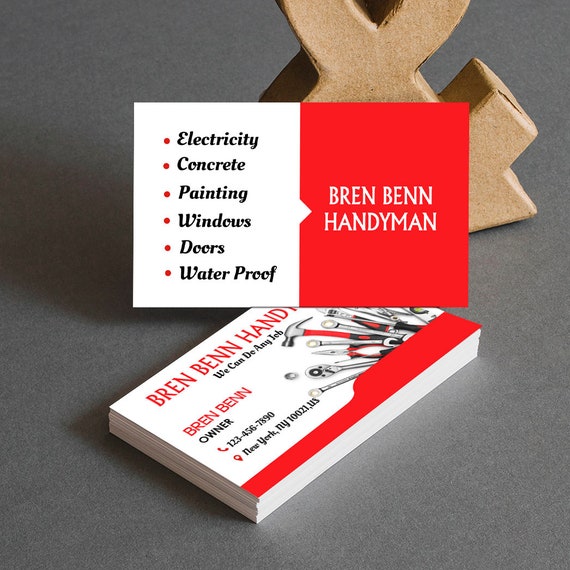 Custom Handyman Service Business Cards _ Custom Handyman - Etsy