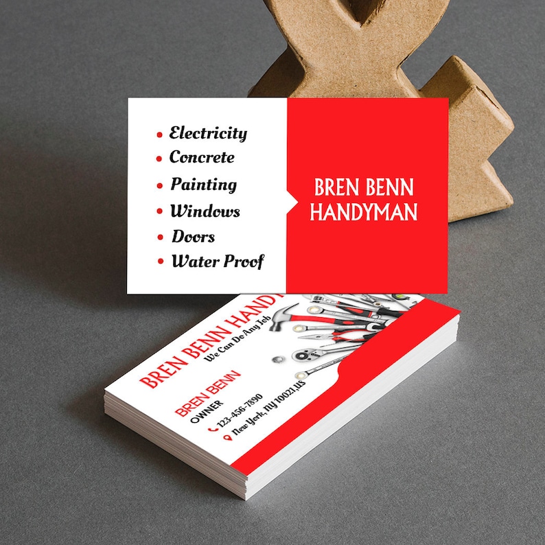 Custom Handyman Service Business Cards _ Custom Handyman Etsy
