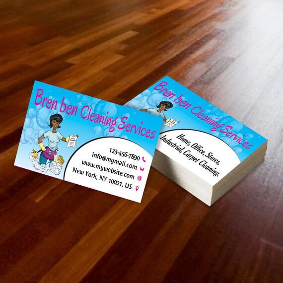 House Cleaning Service Business Cards _ Custom Cleaning Etsy
