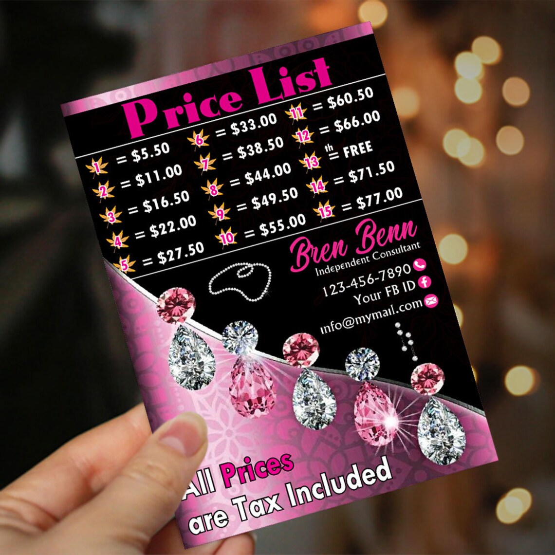 Personalized Jewelry Price List _ Digital File Only Etsy