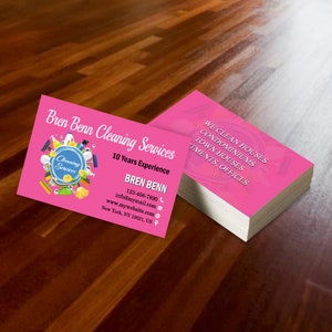 Custom Cleaning Service Business Cards _ Custom Cleaning Service Business Cards Business Cards_Digital File Only