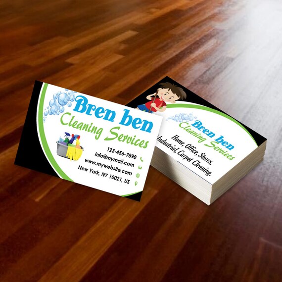 Custom Cleaning Business Cards _ Custom Cleaning Service Etsy