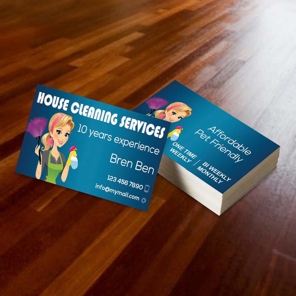 House Cleaning Service Business Cards _ Custom Cleaning Service