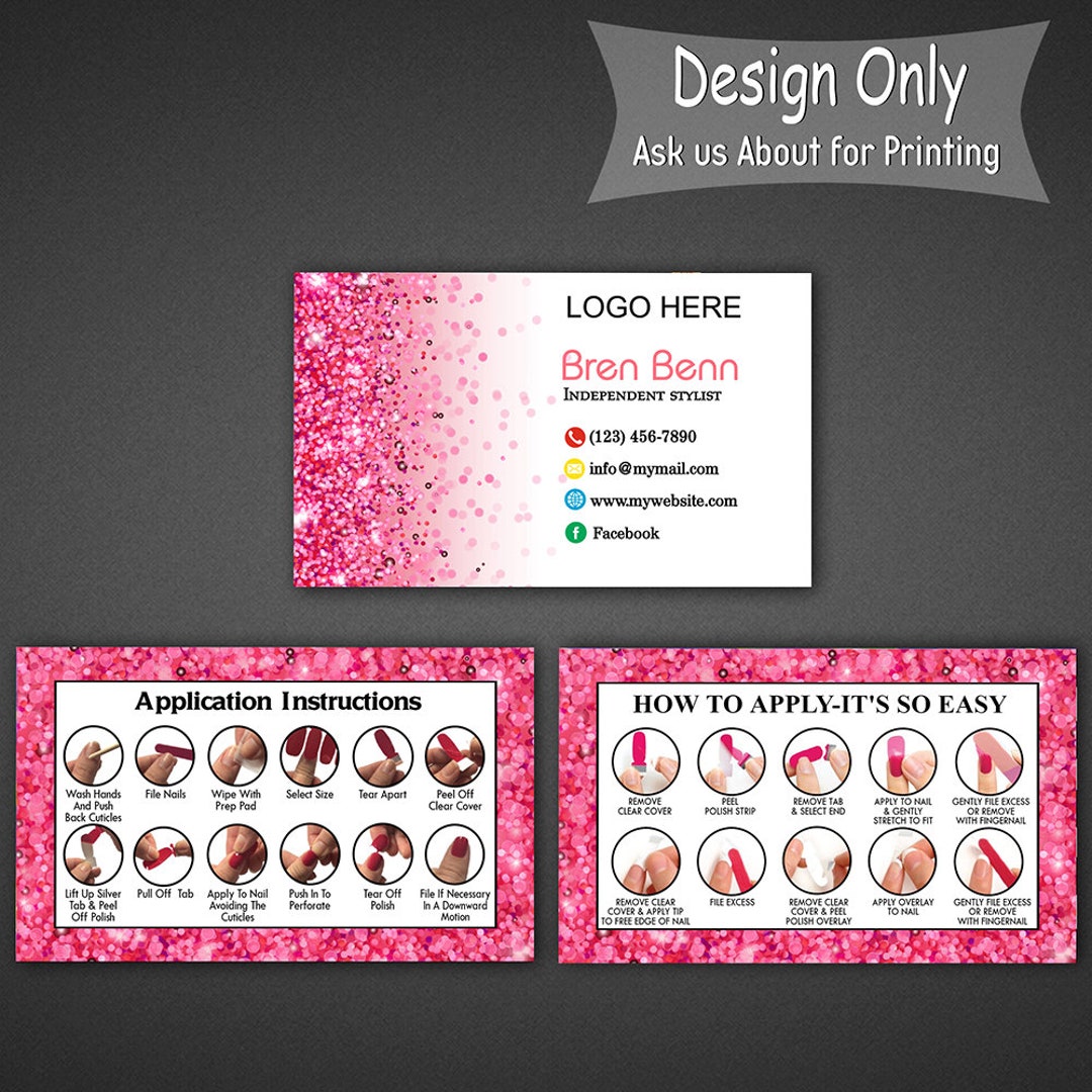 Personalized Nail Business Card _ Custom Business - Etsy