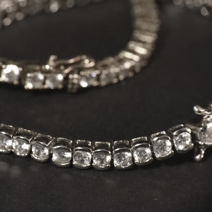 Two Sterling Silver Cubic Zirconia Tennis Bracelets