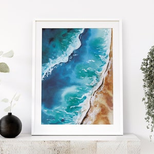 Coastal Wall Art, Watercolor Ocean Print, Beach Wall Art, Coastal art, Landscape watercolor print