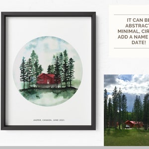 Custom art gift, Watercolor Painting from Photo - Custom landscape painting - Custom Birthday Gift