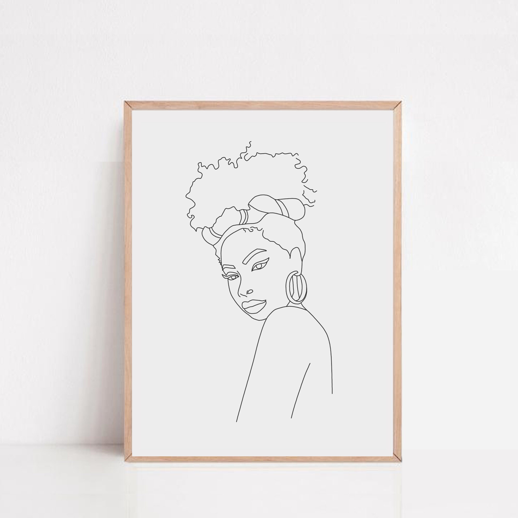 Download African Woman Art One Line Drawing Woman Face Art African Etsy