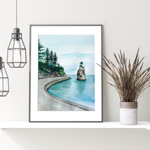 STANLEY PARK, CANADA Art Print, Nature Wall Art, Unique Watercolor Print  Original Artwork Landscape Painting Vogue Painting Cute Couple Gift 