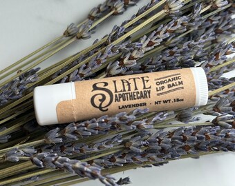 Organic Lavender Lip Balm: Olive Oil & Beeswax, Handmade