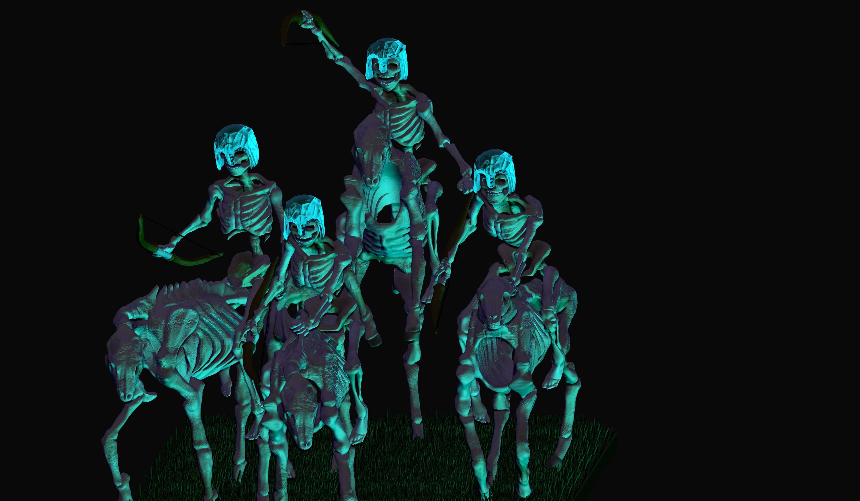 Minecraft Skeleton Horsemen Etsy Uk