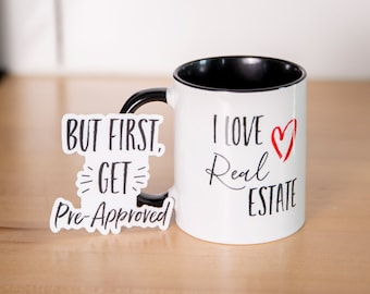 But First Get Pre-Approved Sticker, Get Pre-Approved Decal, Real Estate Laptop Sticker, Real Estate Agent Decal, Loan Officer Sticker