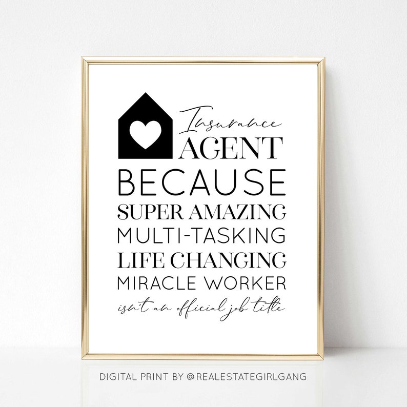 Insurance Agent Because Printable Quote Insurance Agent - Etsy
