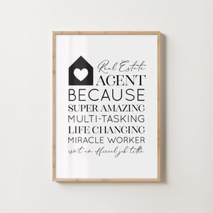 Real Estate Agent Printable Gift for Desk Realtor Quote Office Decor Wall Art Realtor Poster for Office Real Estate Gift