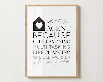 Real Estate Agent Printable Gift for Desk Realtor Quote Office Decor Wall Art Realtor Poster for Office Real Estate Gift