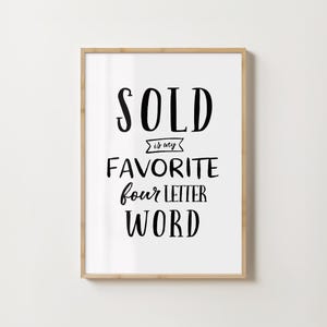 Real Estate Agent Humor Quote Wall Art Inspirational Saying Printable Realtor Poster Gift Modern Office Decor Desk Sign