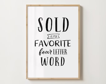 Real Estate Agent Humor Quote Wall Art Inspirational Saying Printable Realtor Poster Gift Modern Office Decor Desk Sign