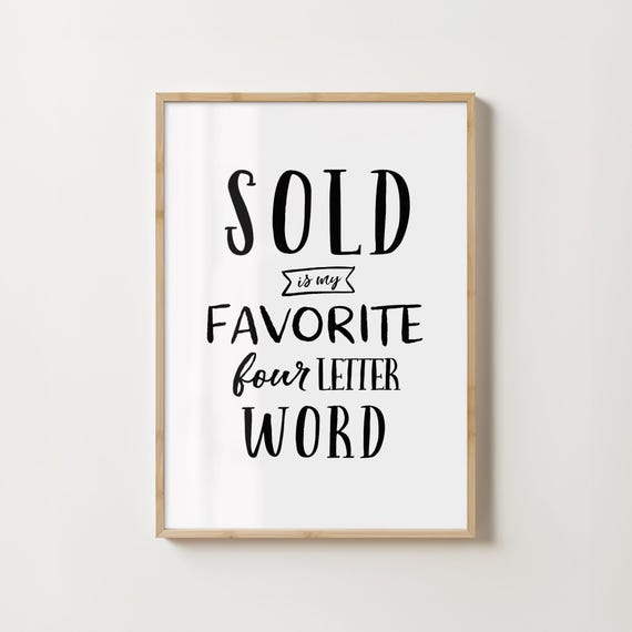 Real Estate Agent Humor Quote Wall Art Inspirational Saying Printable Realtor Poster Gift Modern Office Decor Desk Sign