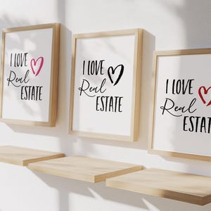 Love Real Estate Quote Wall Art Inspirational Realtor Poster Printable Office Decor Saying Pack Real Estate Agent Gift for Desk