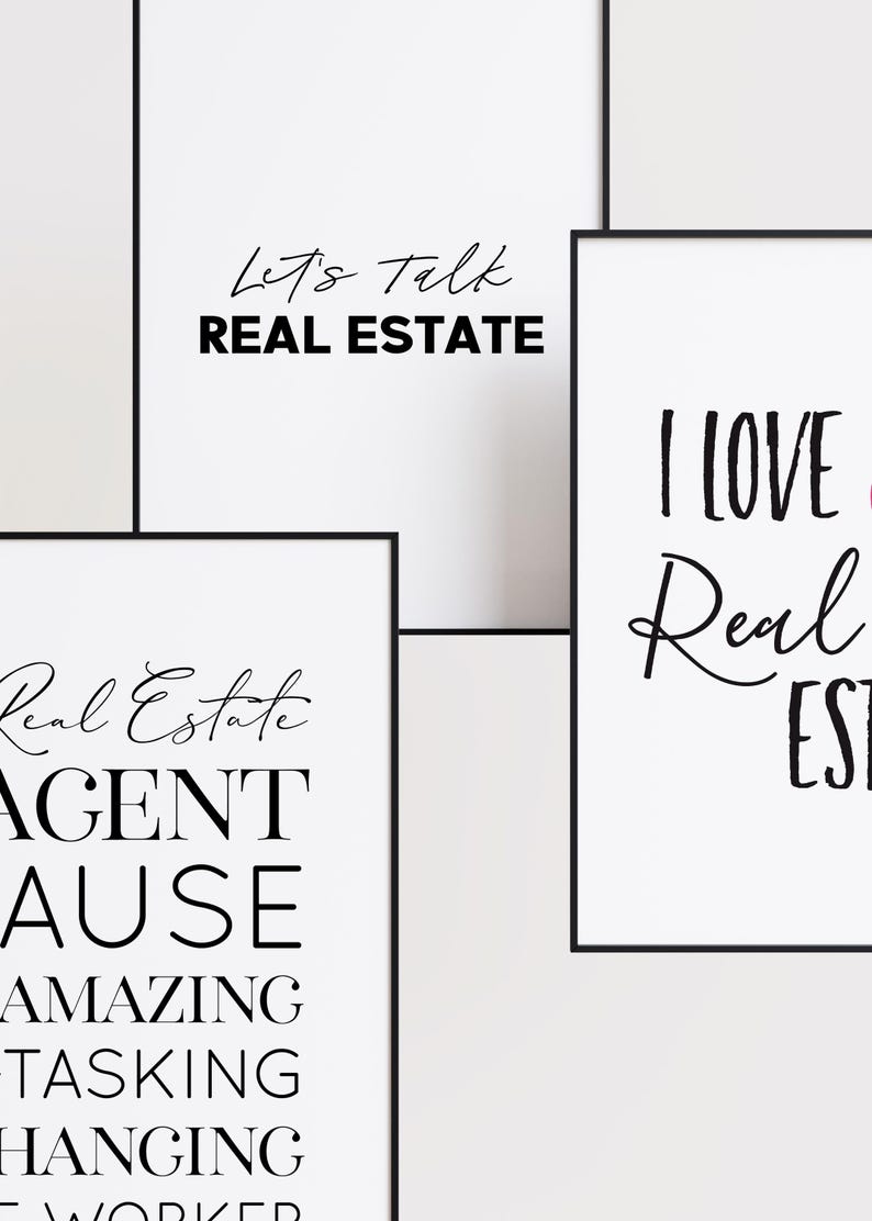 Real Estate Agent Humor Quote Wall Art Inspirational Saying Printable Realtor Poster Gift Modern Office Decor Desk Sign image 4