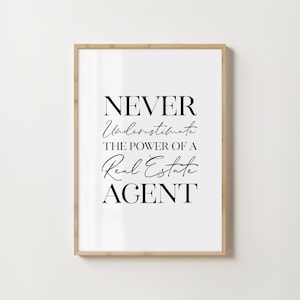 Real Estate Agent Quote Office Decor Wall Art Motivational Poster Modern Decor Realtor Desk Sign for Home Office Real Estate Printable Gift