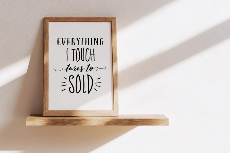 Real Estate Humor Quote Wall Art Inspirational Saying Printable Realtor Poster Gift Modern Office Desk Decor Turns to Sold Sign image 2