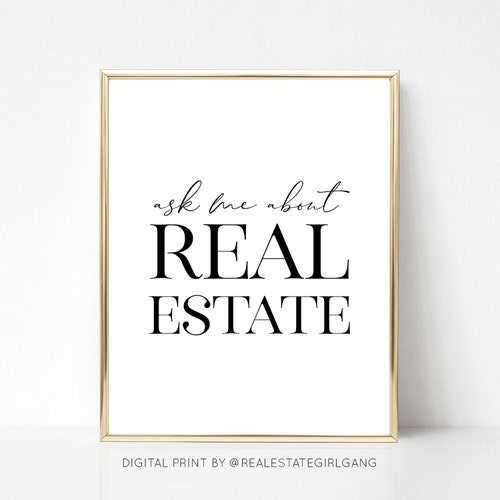 Ask Me About Real Estate Printable Gift Real Estate Print | Etsy