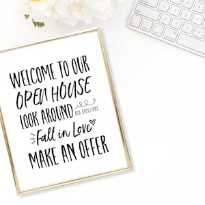 Open House Welcome Sign Realtor Open House Sign Real Estate Open House Sign Realtor Marketing Real Estate Signage Realtor Welcome Sign