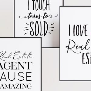 Real Estate Humor Quote Wall Art Inspirational Saying Printable Realtor Poster Gift Modern Office Desk Decor Turns to Sold Sign image 4