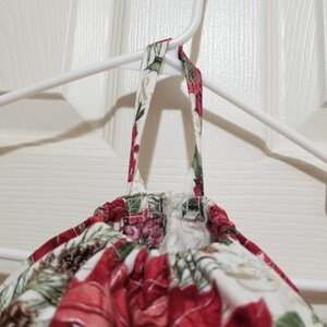 Handmade Christmas Poinsettia Pattern Kitchen Plastic Grocery Bag Holder and Dispenser image 7