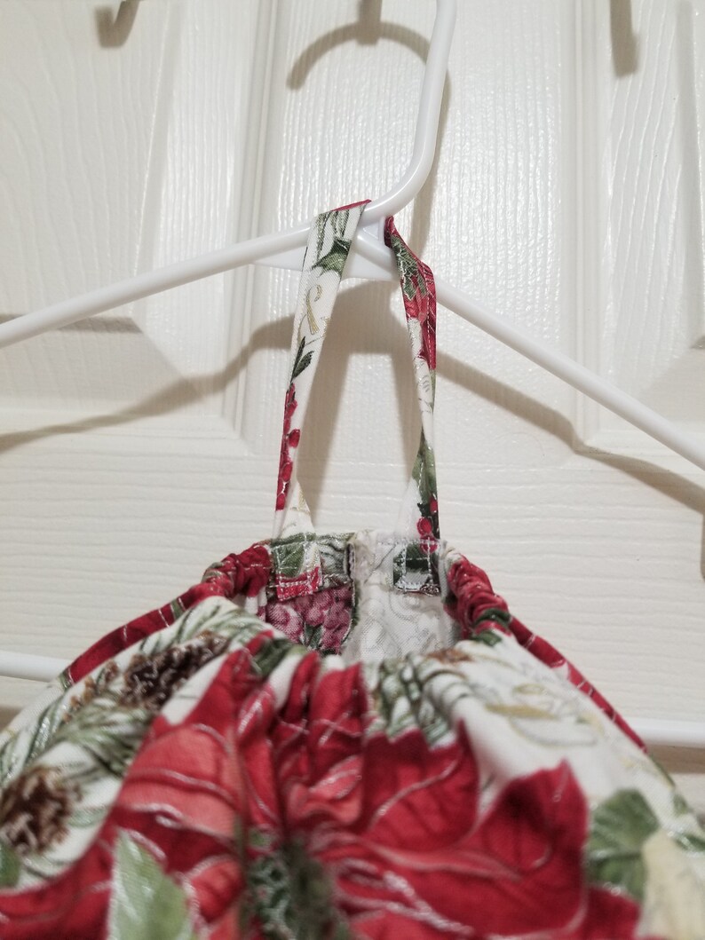 Handmade Christmas Poinsettia Pattern Kitchen Plastic Grocery Bag Holder and Dispenser image 7