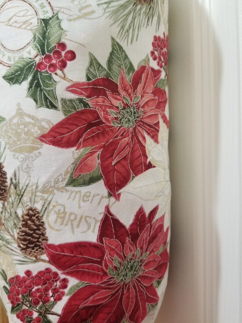 Handmade Christmas Poinsettia Pattern Kitchen Plastic Grocery Bag Holder and Dispenser image 6