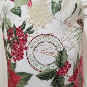 Handmade Christmas Poinsettia Pattern Kitchen Plastic Grocery Bag Holder and Dispenser image 2