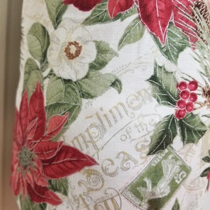 Handmade Christmas Poinsettia Pattern Kitchen Plastic Grocery Bag Holder and Dispenser image 5