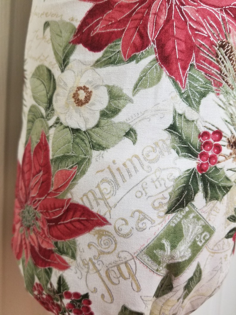 Handmade Christmas Poinsettia Pattern Kitchen Plastic Grocery Bag Holder and Dispenser image 5