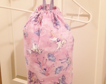 Handmade Pink Unicorn Pattern Kitchen Plastic Grocery Bag Holder and Dispenser