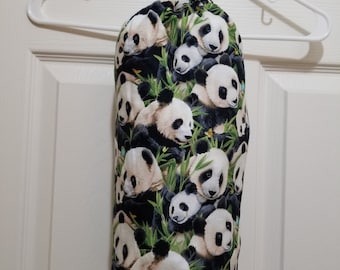 Handmade Panda Pattern Kitchen Plastic Grocery Bag Holder and Dispenser
