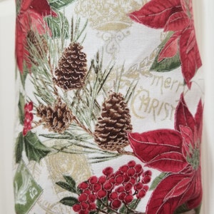 Handmade Christmas Poinsettia Pattern Kitchen Plastic Grocery Bag Holder and Dispenser image 3