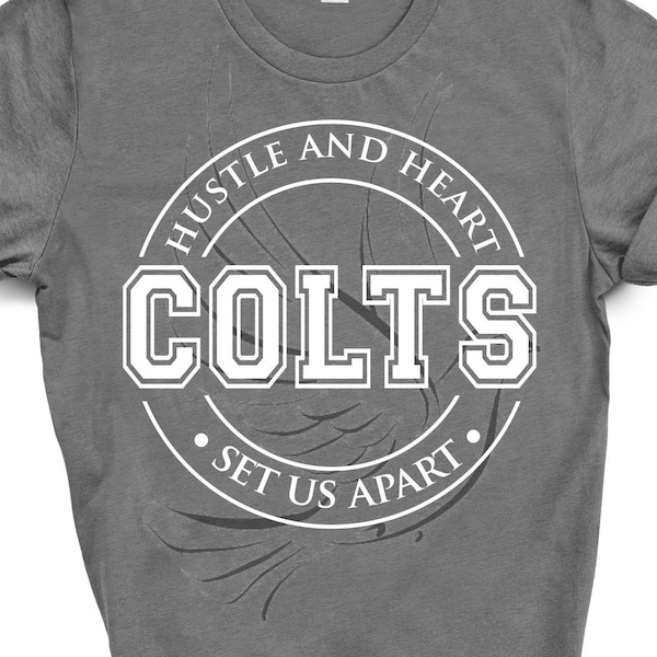 Colts Hustle and Heart Set Us Apart svg; Colts svg; tee shirt svg