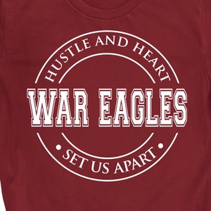 War Eagles Hustle and Heart Set Us Apart Svg; War Eagles Svg; Sports tee shirt Svg; Sports T Shirt Svg, Cheerleading Fund Raiser Svg
