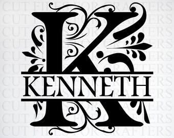 Download Letter K Floral Initial Monogram Family Name Vinyl Decal Etsy