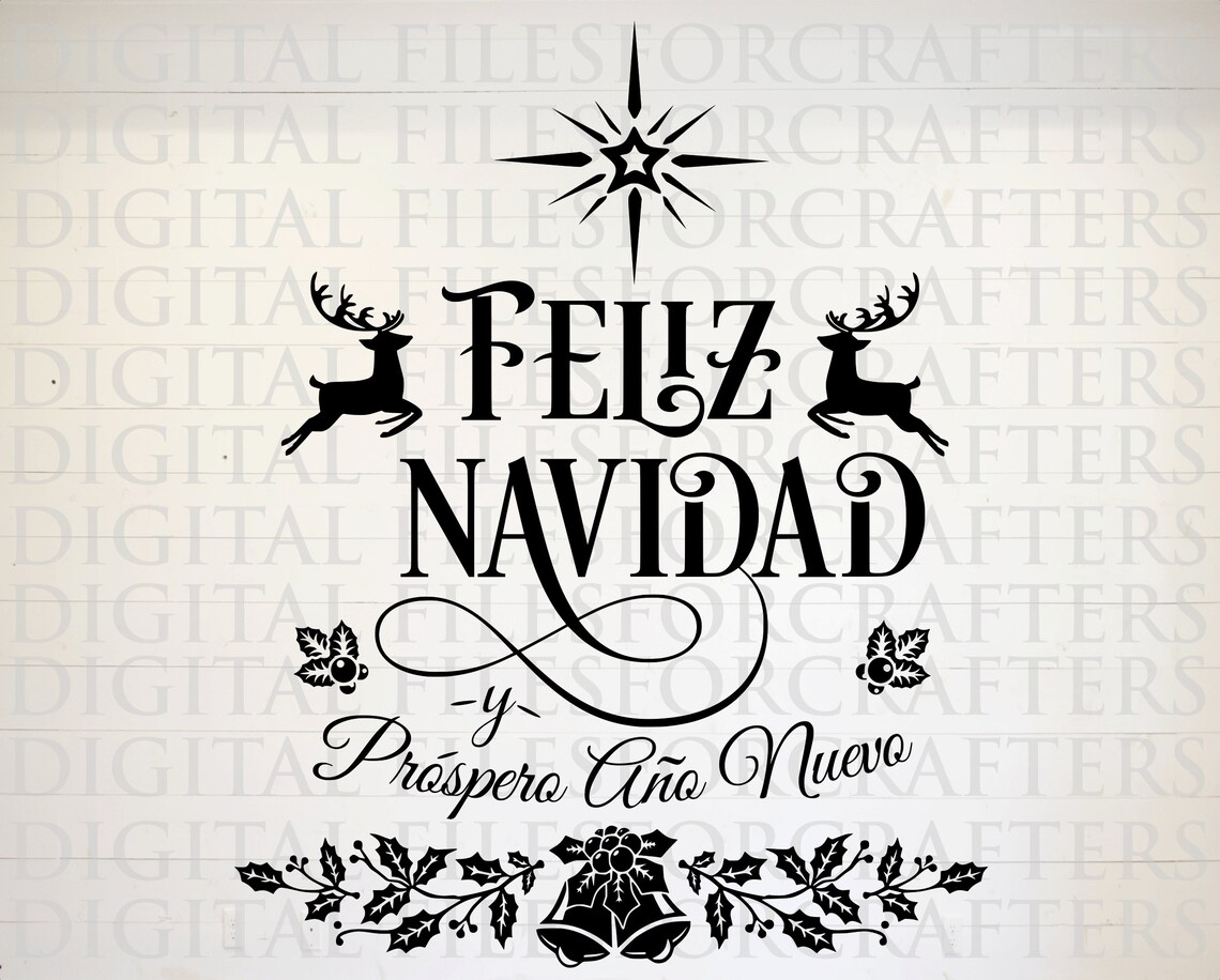 Feliz Navidad Y Prospero Ano Nuevo Svg Merry Christmas and Etsy Canada