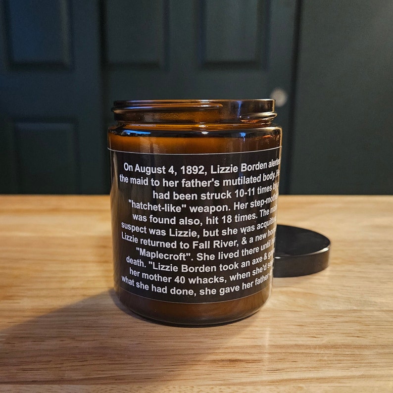 Lizzie Borden Story Candle, Apple & Maple Bourbon, Afterdark Candle Co image 5