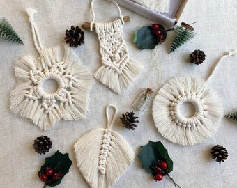 Handmade Christmas Tree Decoration,Macrame Christmas Decoration,Macrame Christmas Ornaments,Macrame Ornament Set,Macrame Christmas,