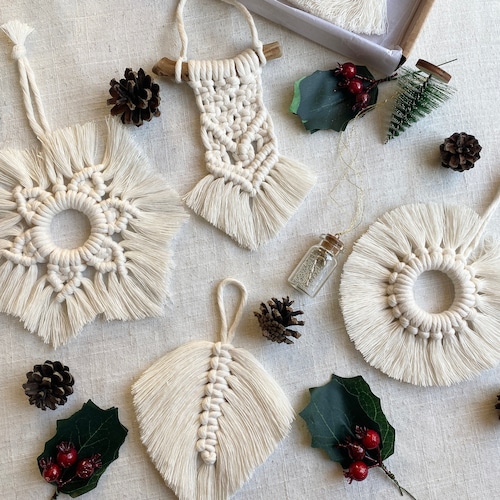 Macrame Christmas Tree Ornament Etsy