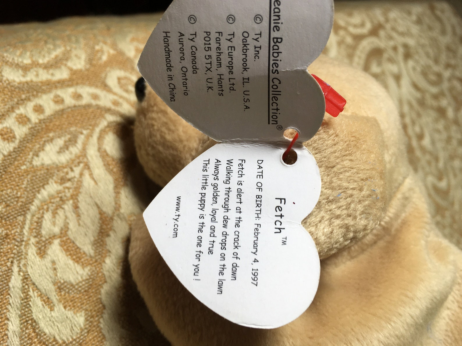 Fetch beanie baby golden retriever with tag 1997 good Etsy