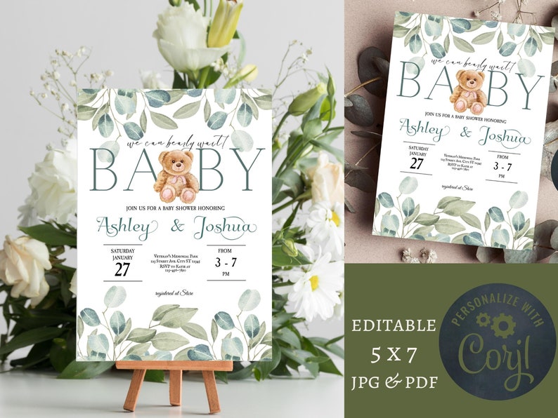 Coed Baby Shower Invitation L E Invite Baby Shower L Virtual Baby