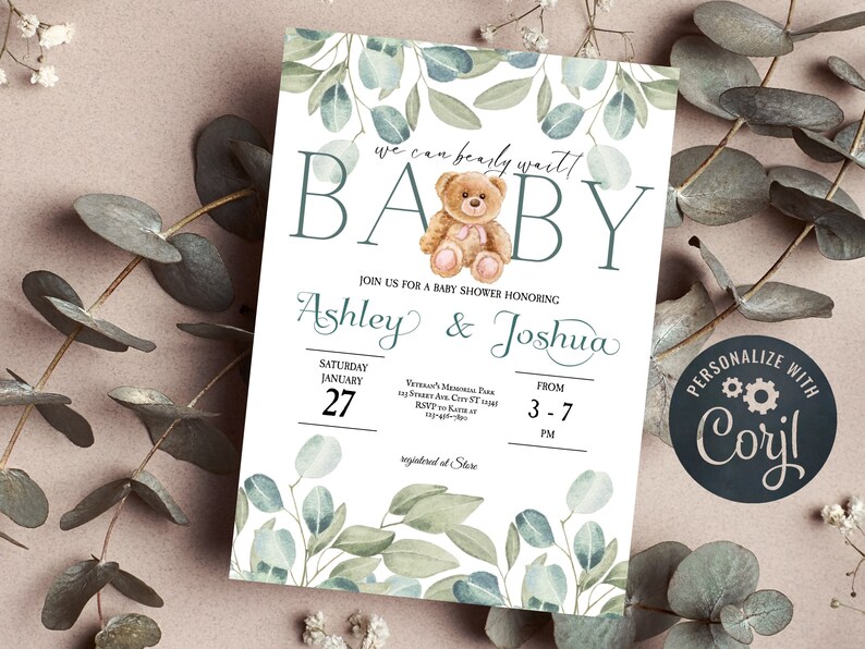 Coed Baby Shower Invitation L E Invite Baby Shower L Virtual Baby