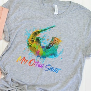 My Otter Shirt || Water Colors II Cute Animal Shirt || Unisex || Short Sleeve || Swimming, Item 10014