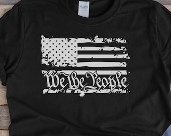 We The People Shirt || Distressed Flag Patriotische Shirts, Amerika Shirt, Unisex